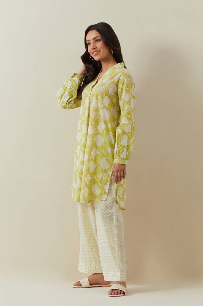 Green Floral Printed Co-Ord Set