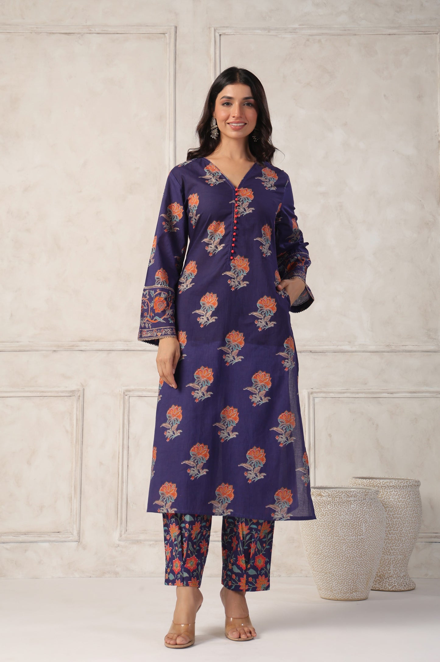 Blue Floral Printed Co-Ord Set