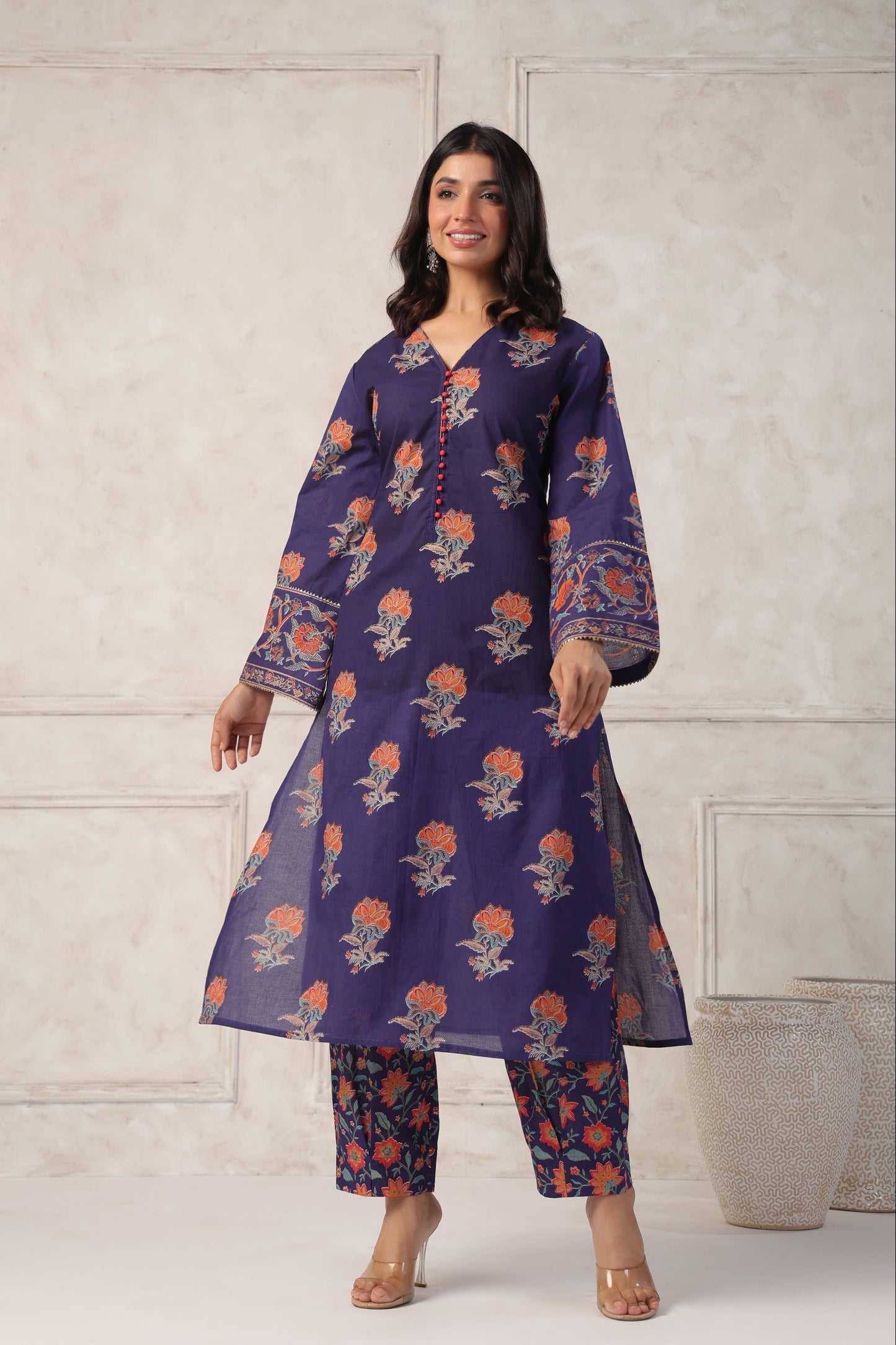 Blue Floral Printed Co-Ord Set