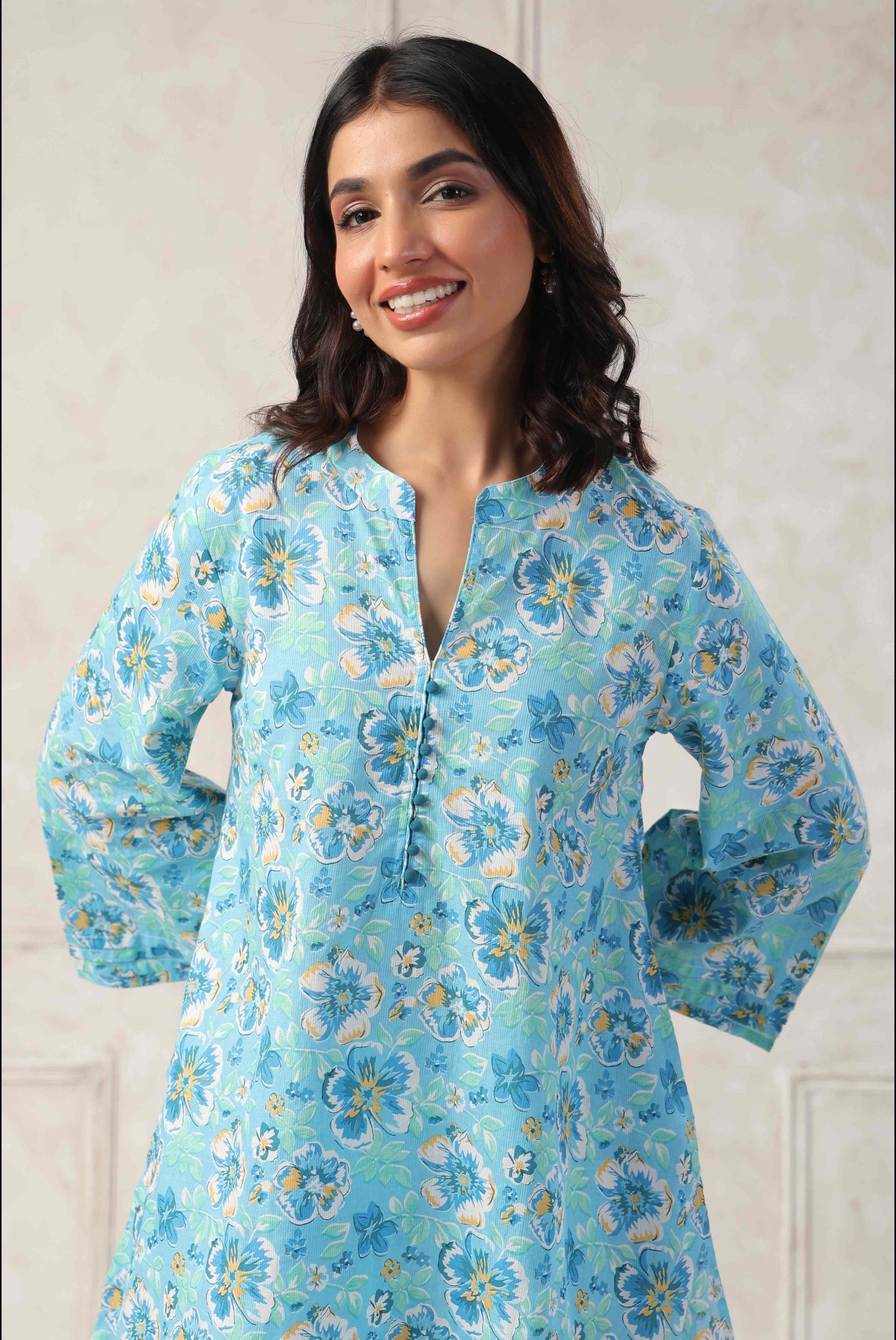 Blue Floral Printed Co-Ord set