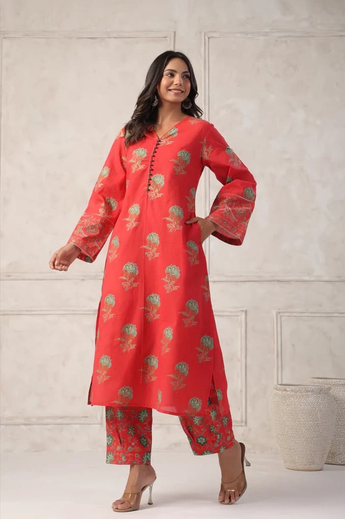 The Peach Floral Co-Ord Set