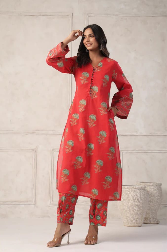 The Peach Floral Co-Ord Set