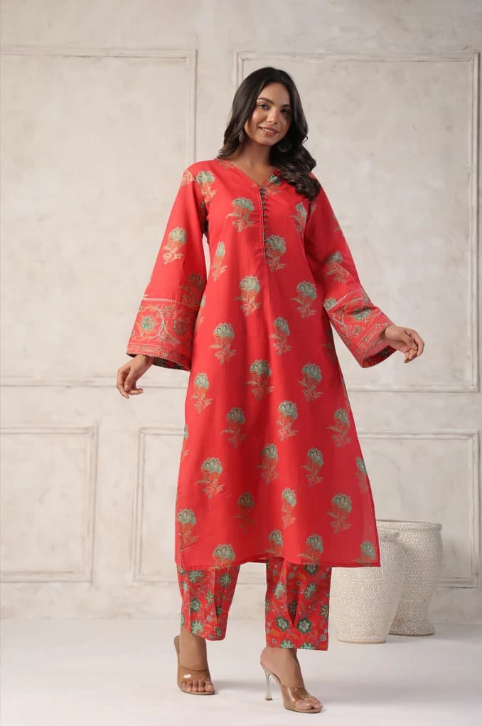 The Peach Floral Co-Ord Set