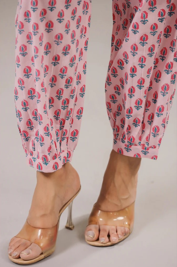 Pink Rose Floral Printed Coord Set