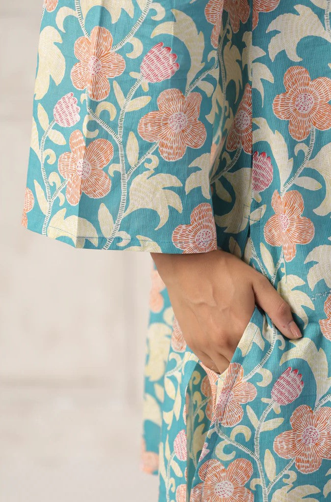 Green Floral Printed Co-Ord Set