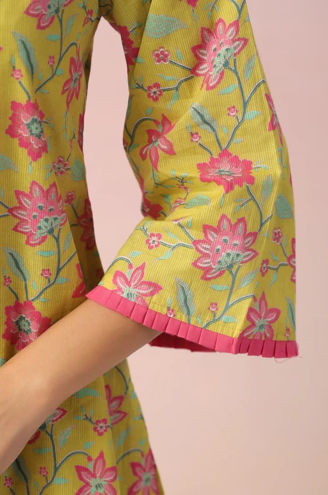 Yellow Floral Cotton Co-Ord Set