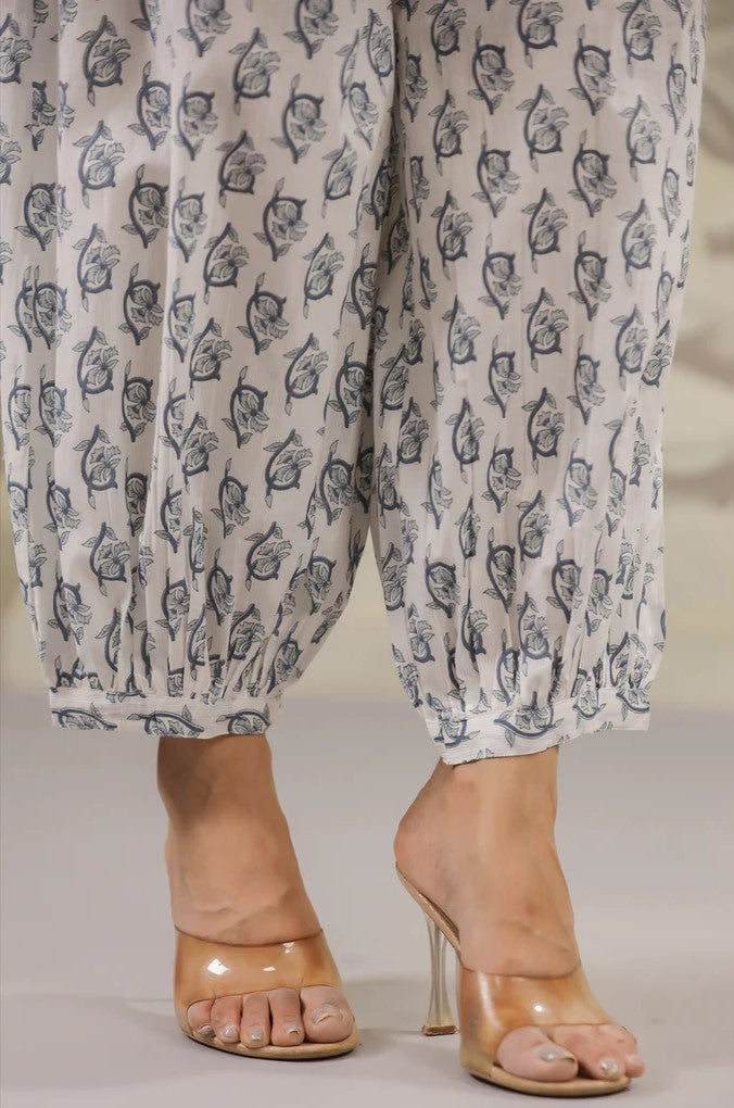 White-Blue Co-Ord Set