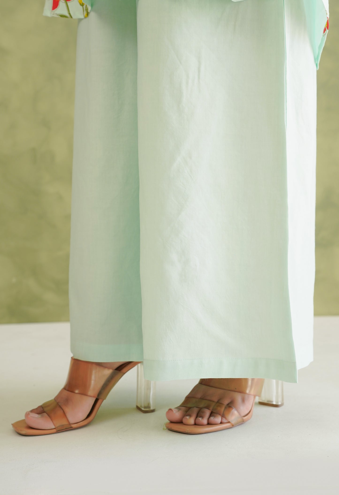 Pista Green Floral Printed Co-Ord Set