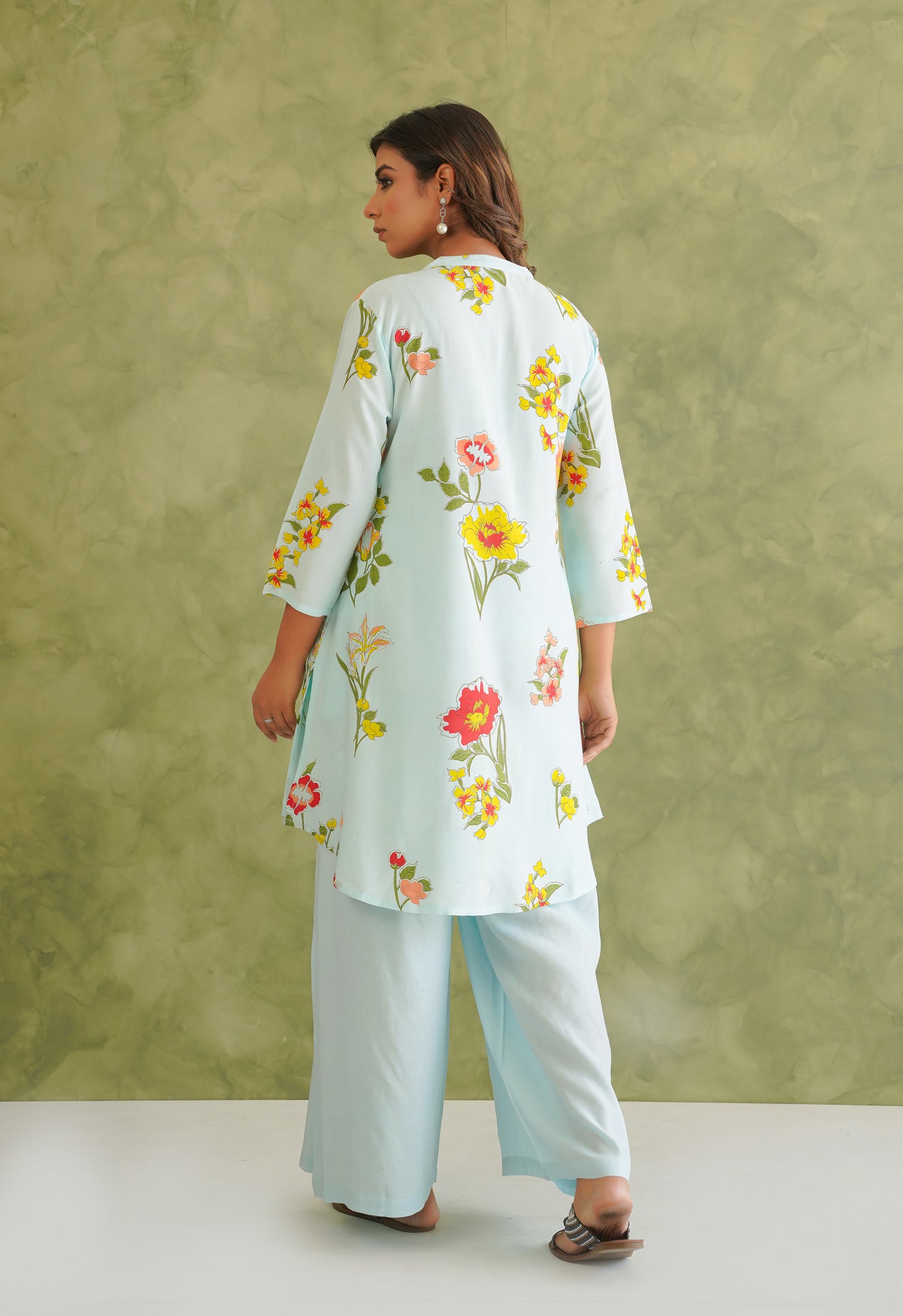 Blue Floral Printed Co-Ord Set