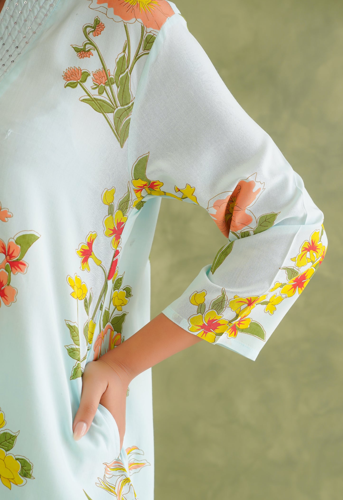 Blue Floral Printed Co-Ord Set