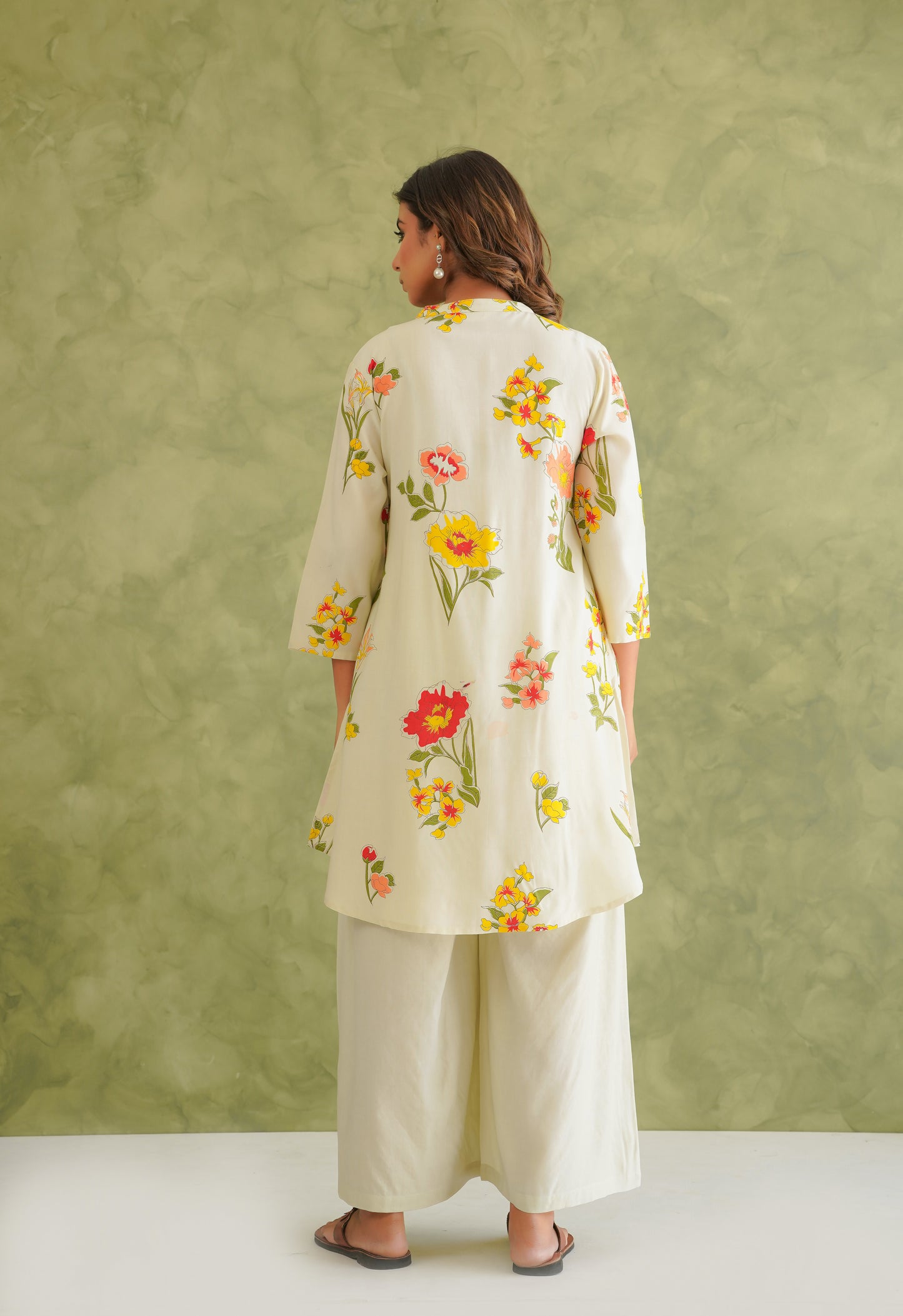 Cream Floral Printed Co-Ord Set
