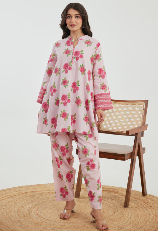 Pink Floral Printed Co-ord Set