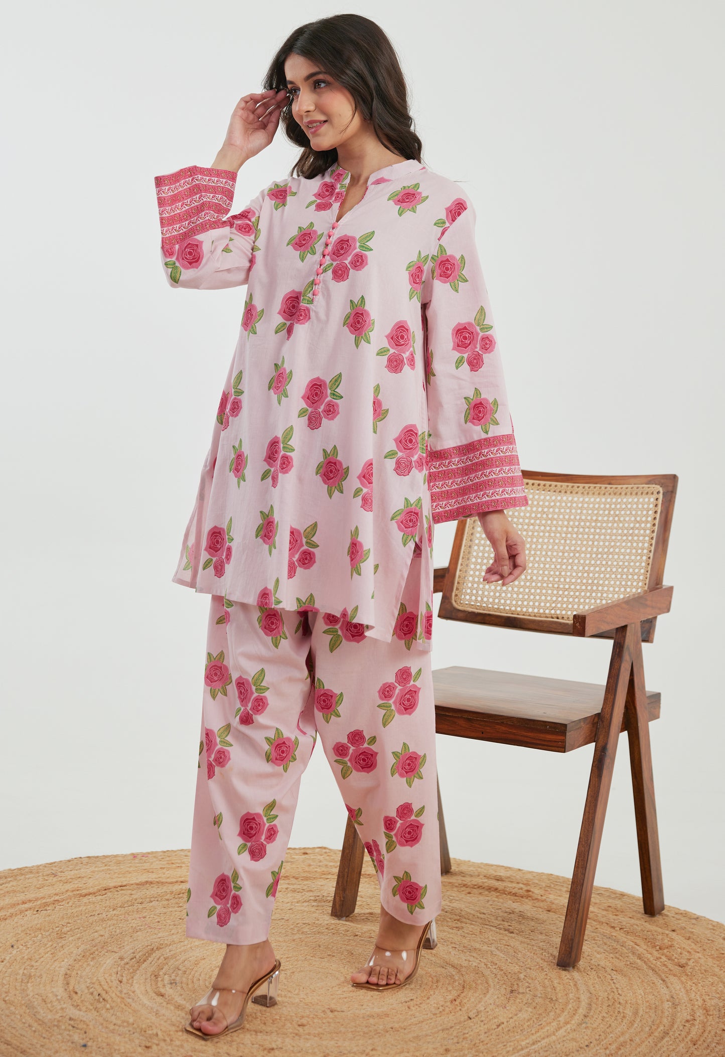 Pink Floral Printed Co-ord Set