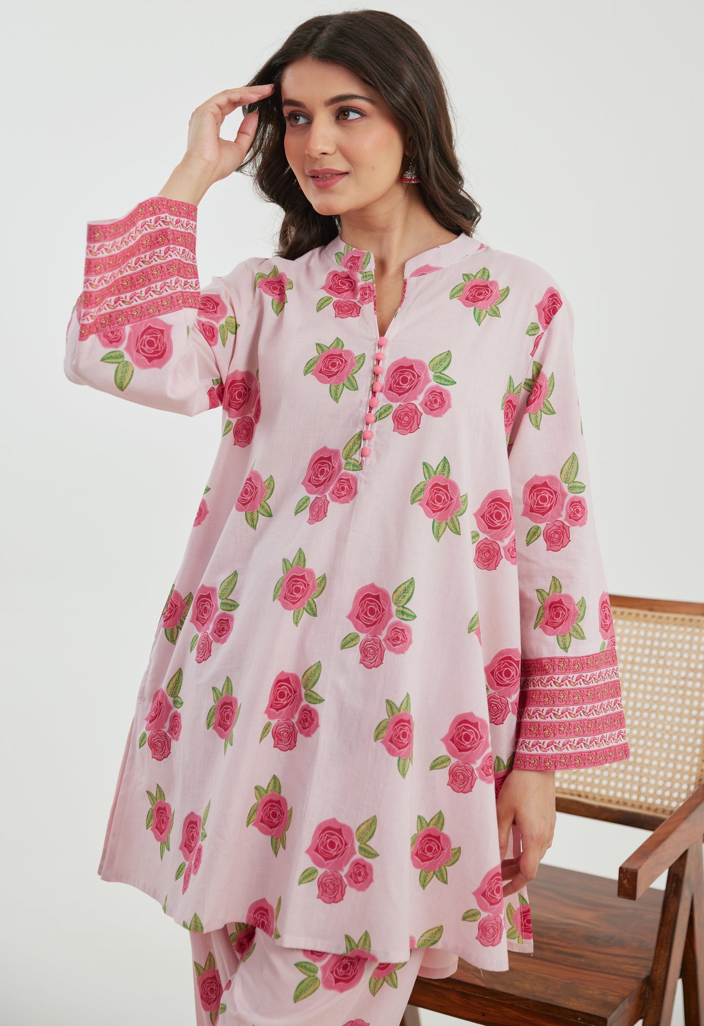 Pink Floral Printed Co-ord Set