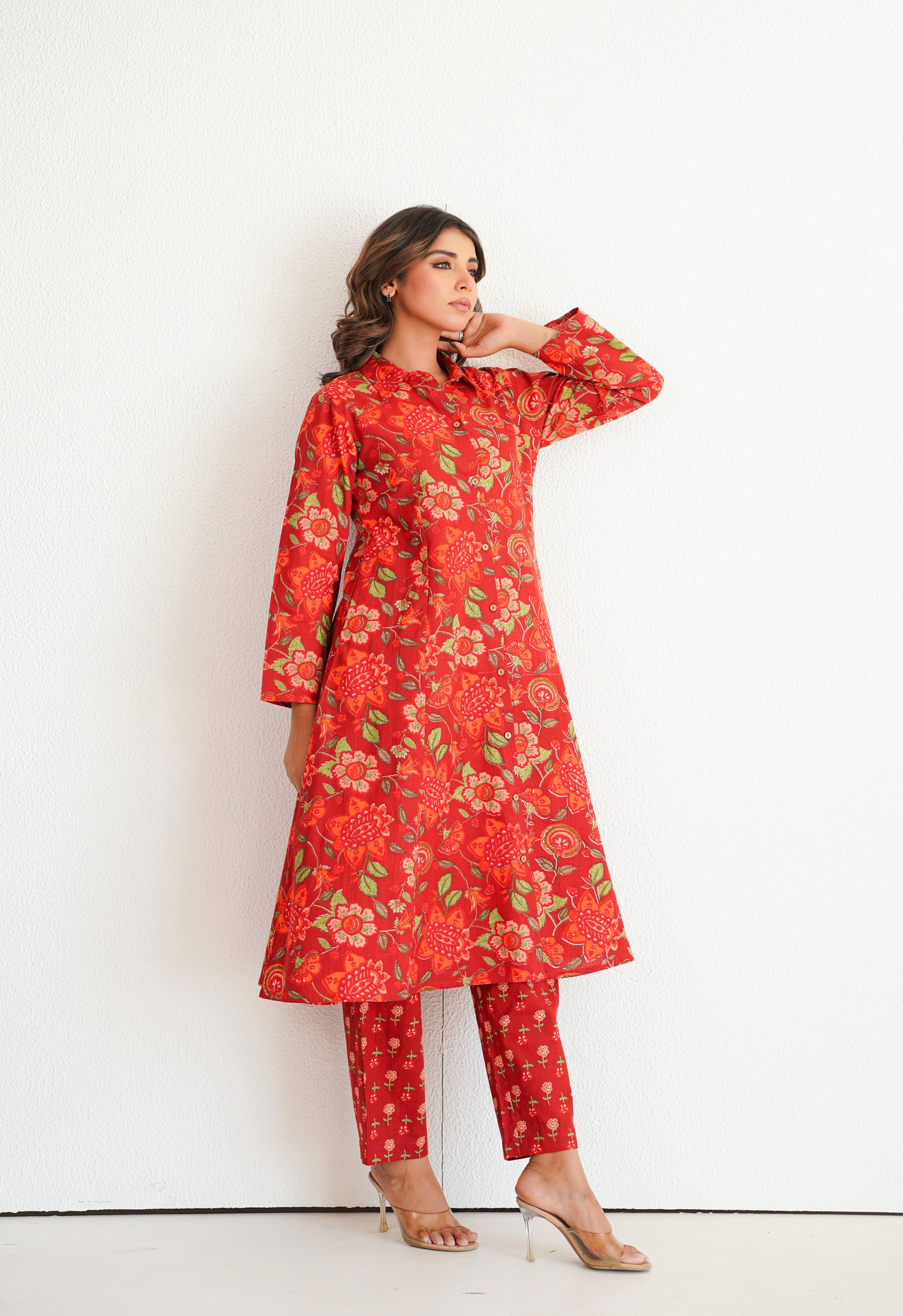 Maroon Floral Printed Co-Ord Set