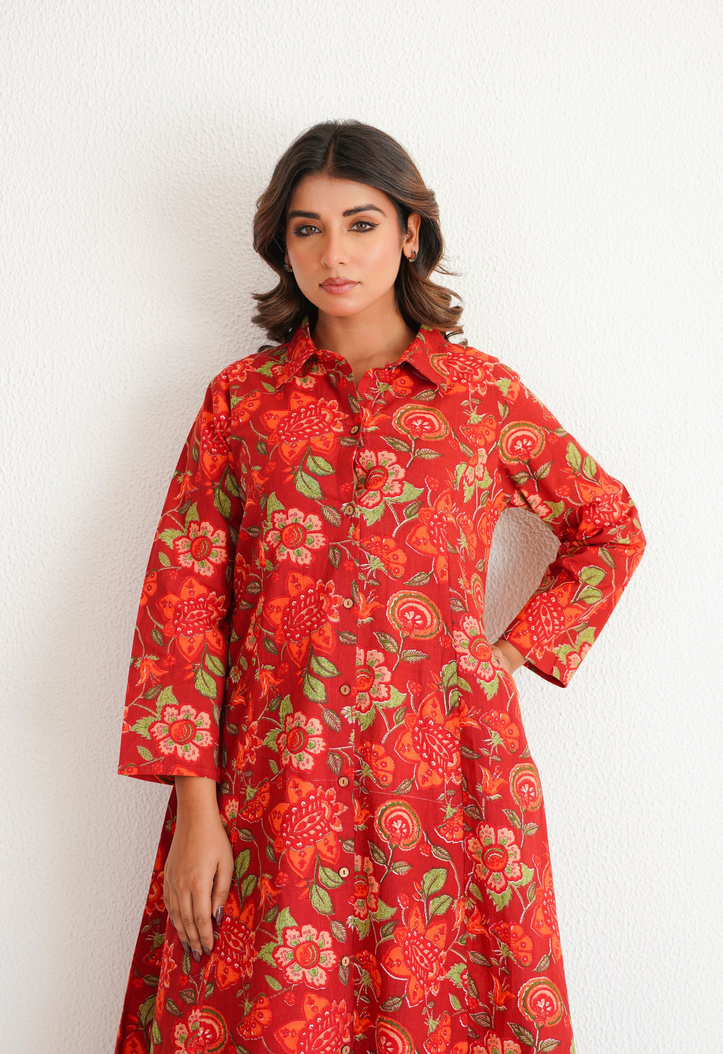 Maroon Floral Printed Co-Ord Set