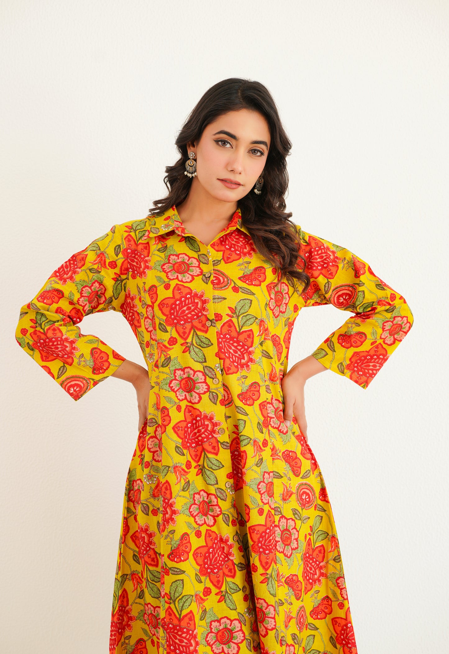 Yellow Floral Printed Co-Ord Set