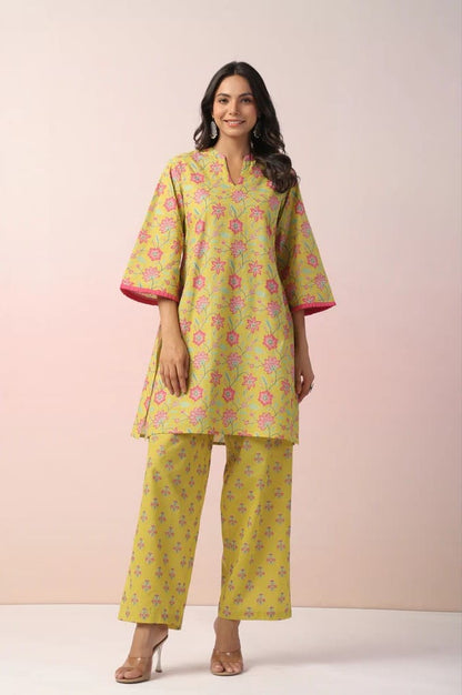 Yellow Floral Cotton Co-Ord Set