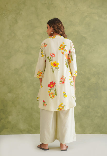 Cream Floral Printed Co-Ord Set