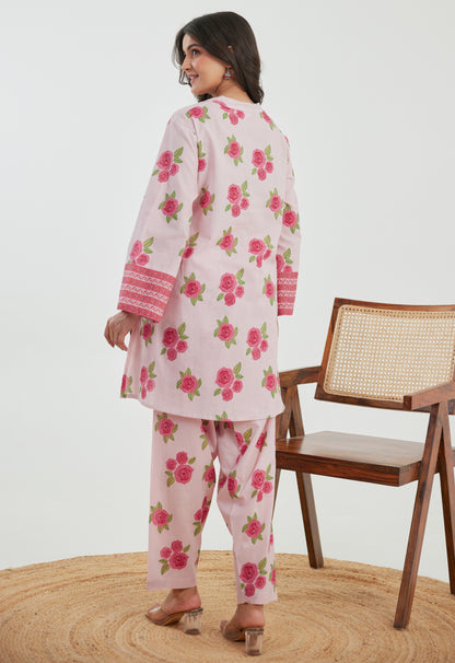 Pink Floral Printed Co-ord Set