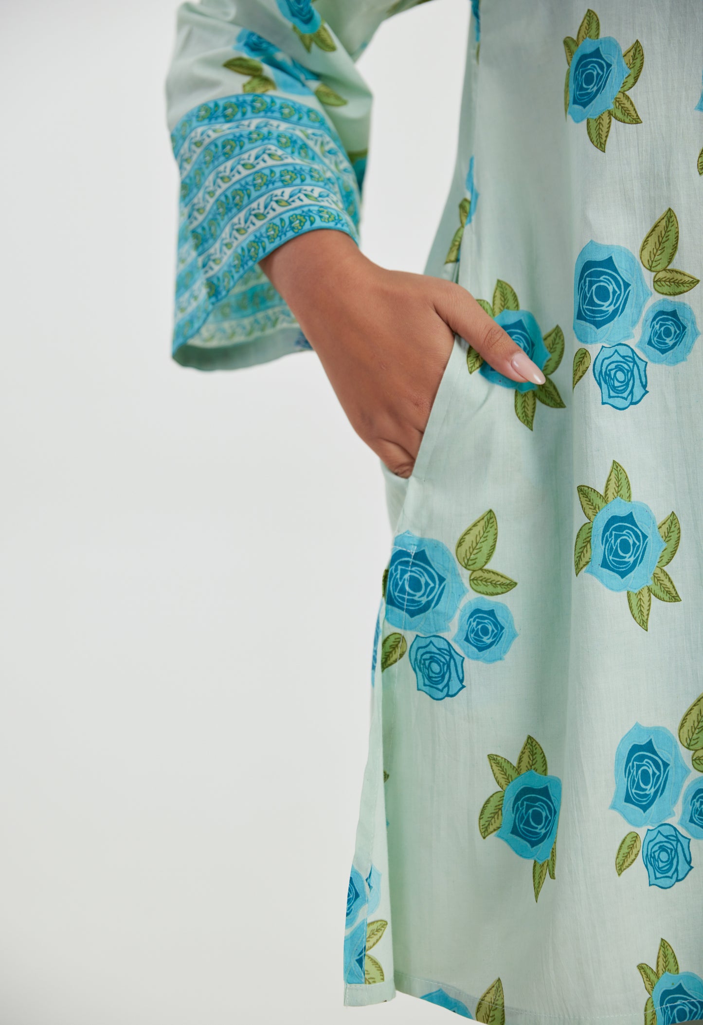 Blue Floral Printed Coord Set