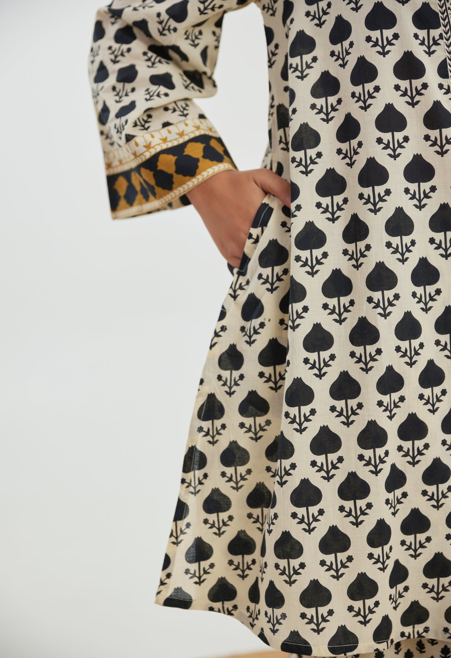 Black Motif Printed Cotton Co-ord Set