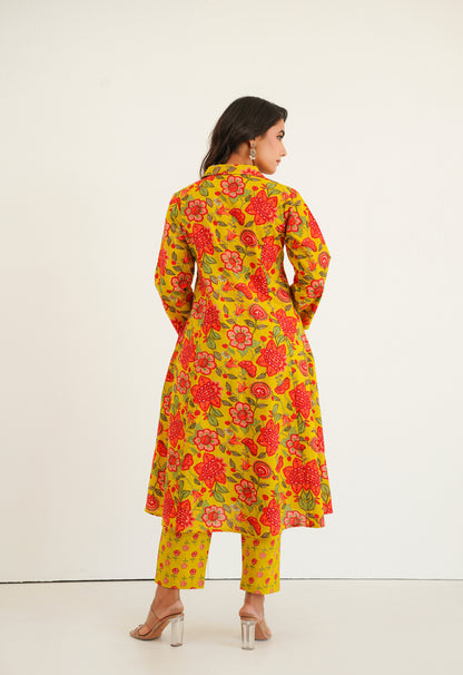 Yellow Floral Printed Co-Ord Set