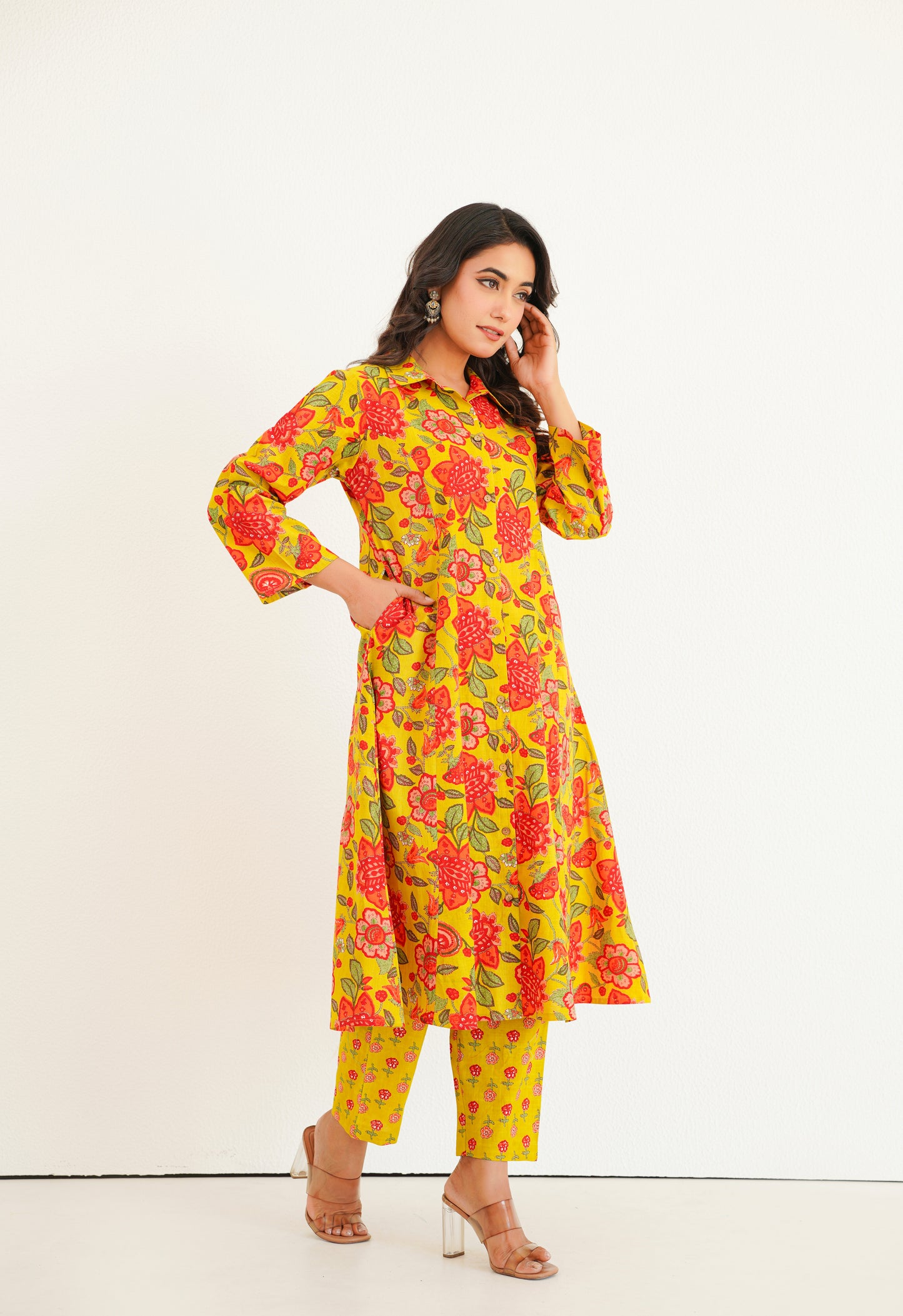 Yellow Floral Printed Co-Ord Set